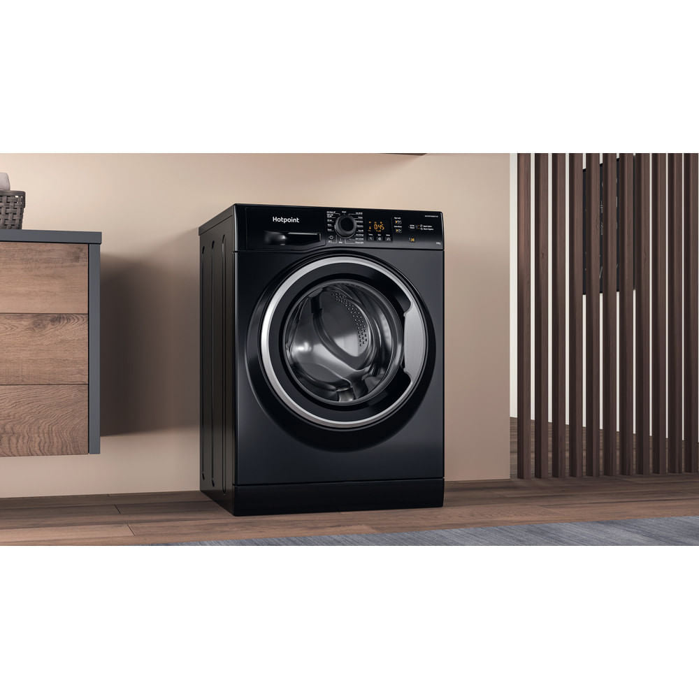 Hotpoint NSWM1045CBSUKN Black 10KG Washing Machine - Freestanding