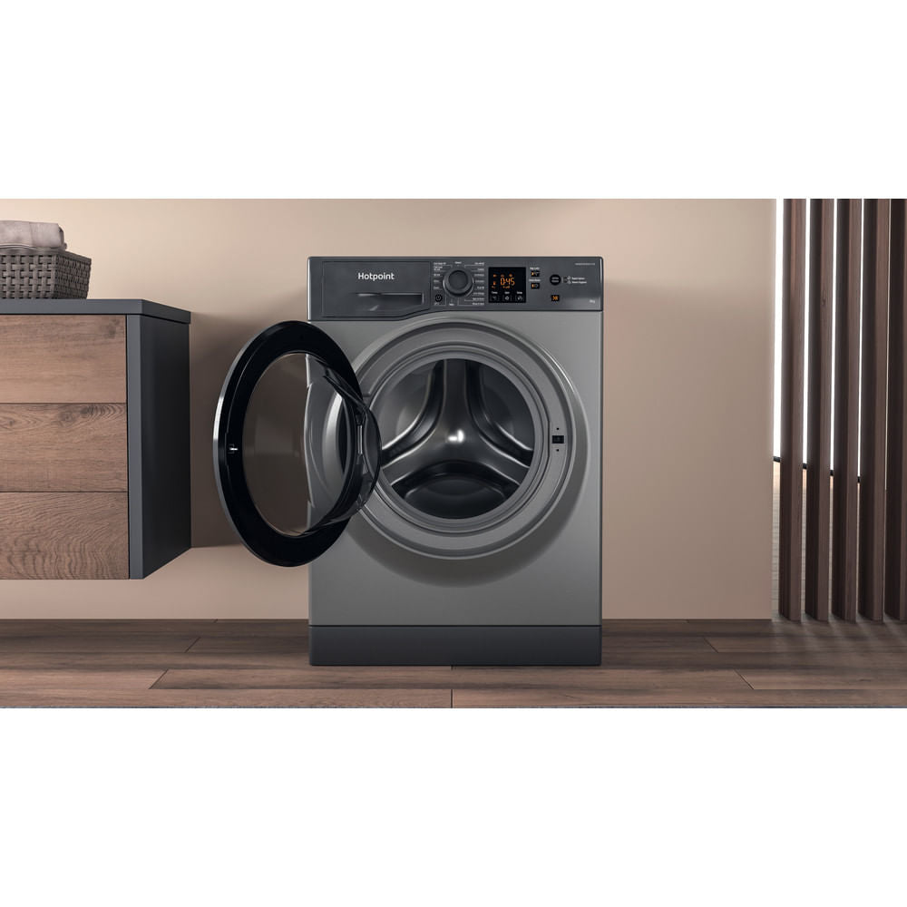 Hotpoint NSWM845CGGUKN Graphite 8kg Freestanding Washing Machine