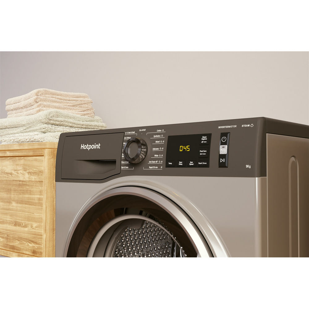 Hotpoint ActiveCare Washing Machine - Graphite - 9kg - 1600 RPM - B Rated - NM11 965 GC A UK N