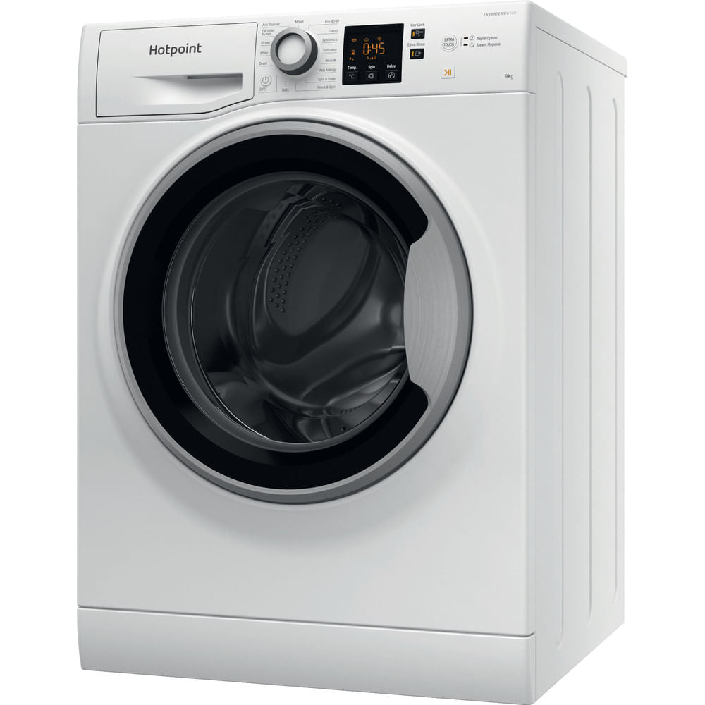 Hotpoint AntiStain40 Washing Machine - White - 9kg - 1600RPM - B Rated - NSWE965CWSUKN