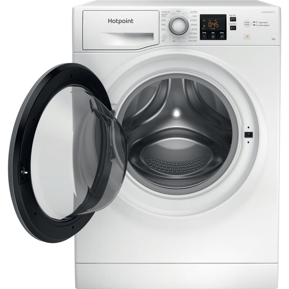 Hotpoint AntiStain40 Washing Machine - White - 9kg - 1600RPM - B Rated - NSWE965CWSUKN