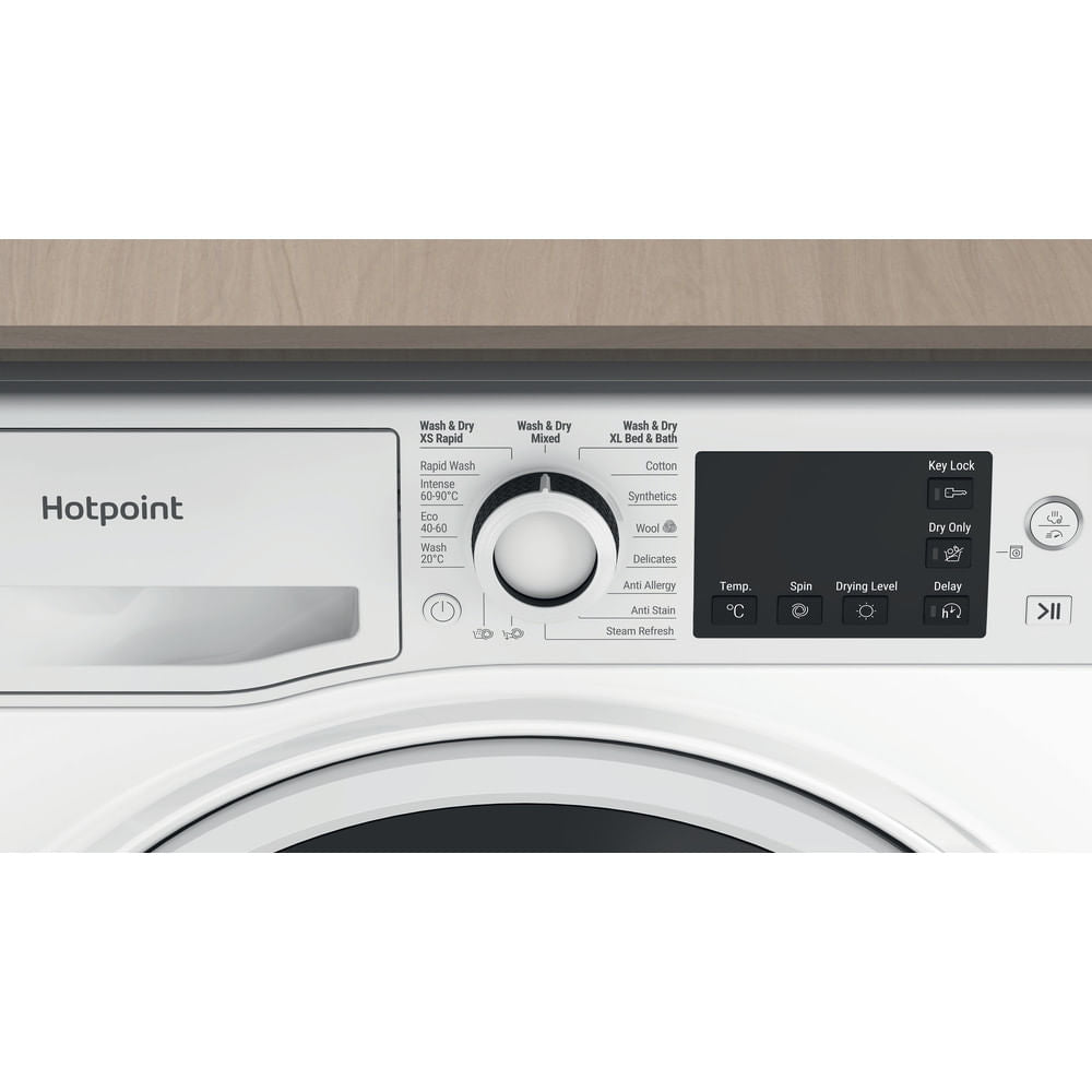 Hotpoint NDB8635WUK white 8+6kg washer dryer - freestanding