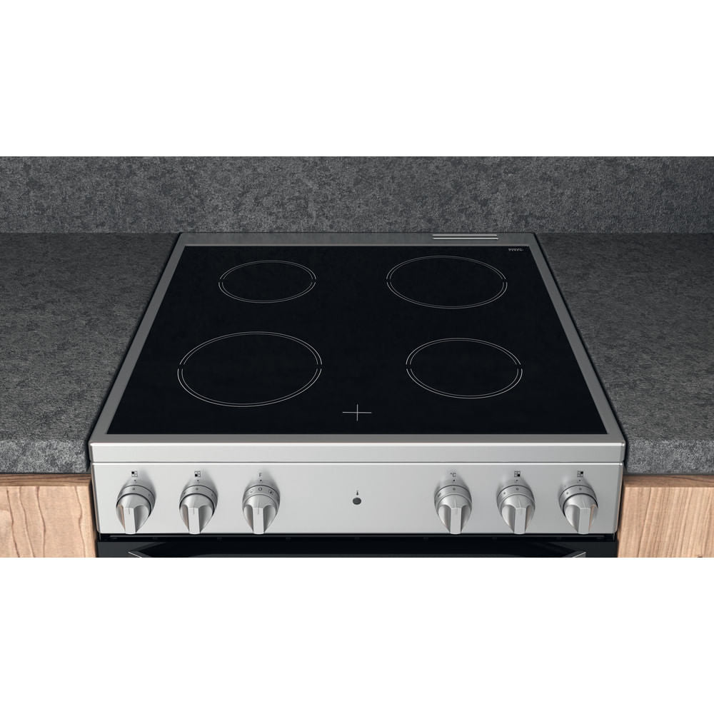 Hotpoint HS67V5KHXUK Silver Electric Single Cooker