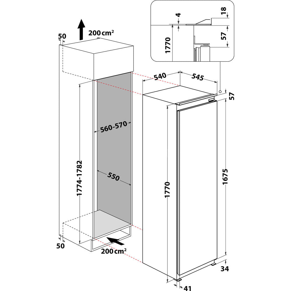 Hotpoint Low Frost HS 1801/2 UK Integrated Fridge