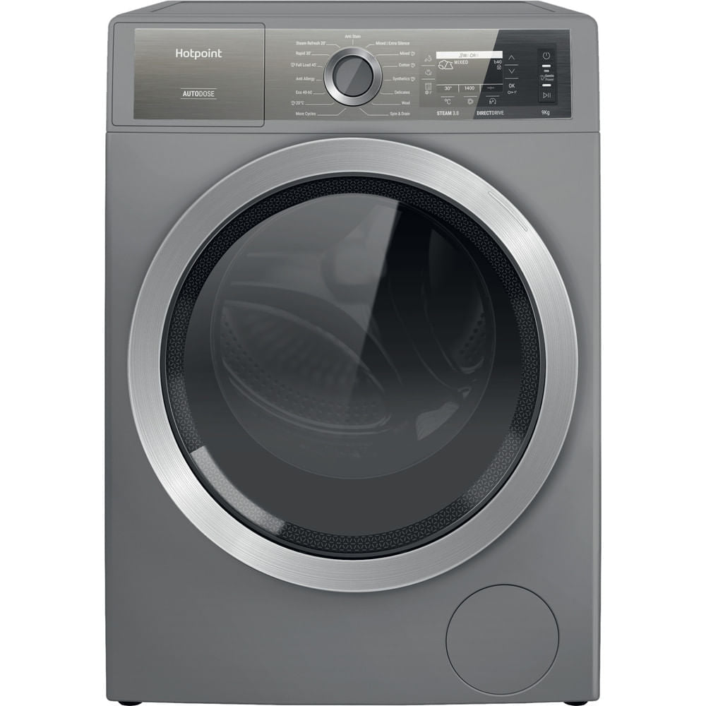 Hotpoint GentlePower Washing Machine - Silver - 9kg - 1400rpm - A-30% - H8 99ADS GPOWER UK