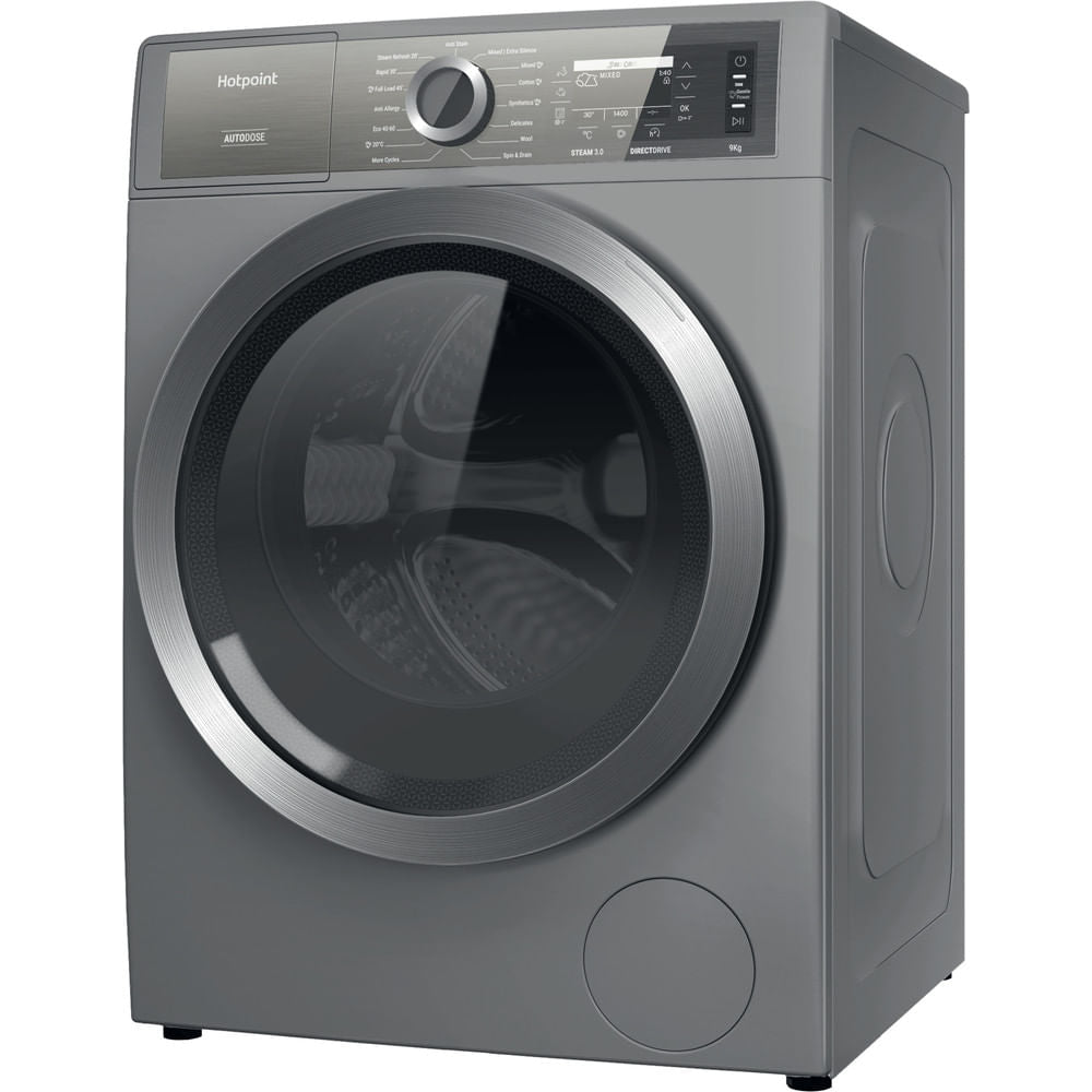 Hotpoint GentlePower Washing Machine - Silver - 9kg - 1400rpm - A-30% - H8 99ADS GPOWER UK