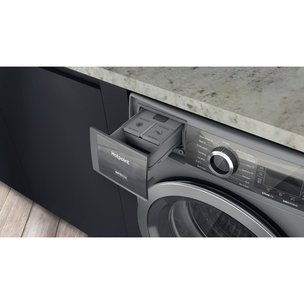 Hotpoint GentlePower Washing Machine - Silver - 9kg - 1400rpm - A-30% - H8 99ADS GPOWER UK