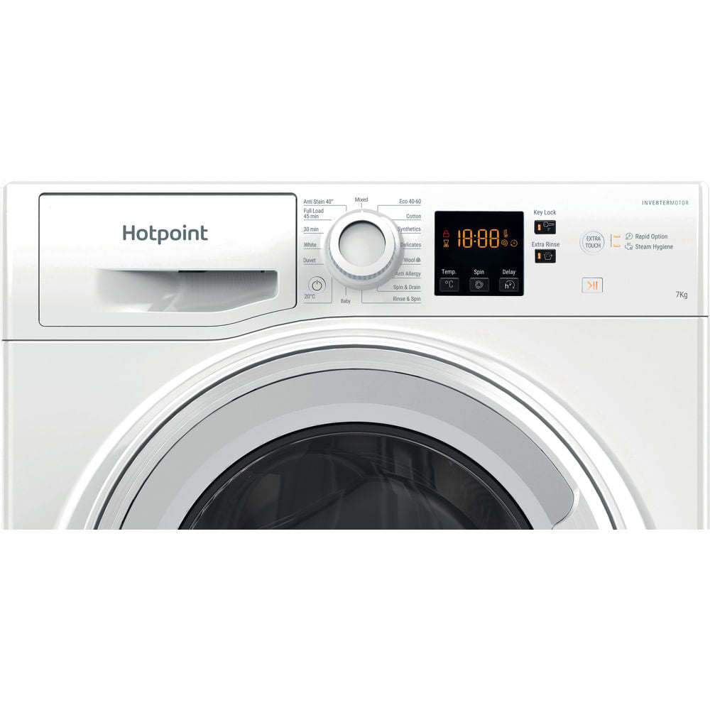 Hotpoint Anti-stain Washing Machine - White - 7kg - 1400rpm - A Rated - NSWM 7469 W UK