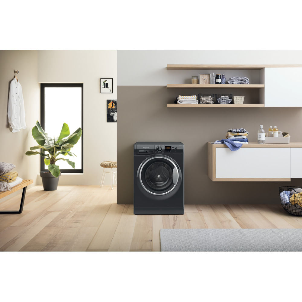 Hotpoint Anti-stain Washing Machine - Black - 10kg - 1400rpm - A Rated - NSWM 1046 BS UK