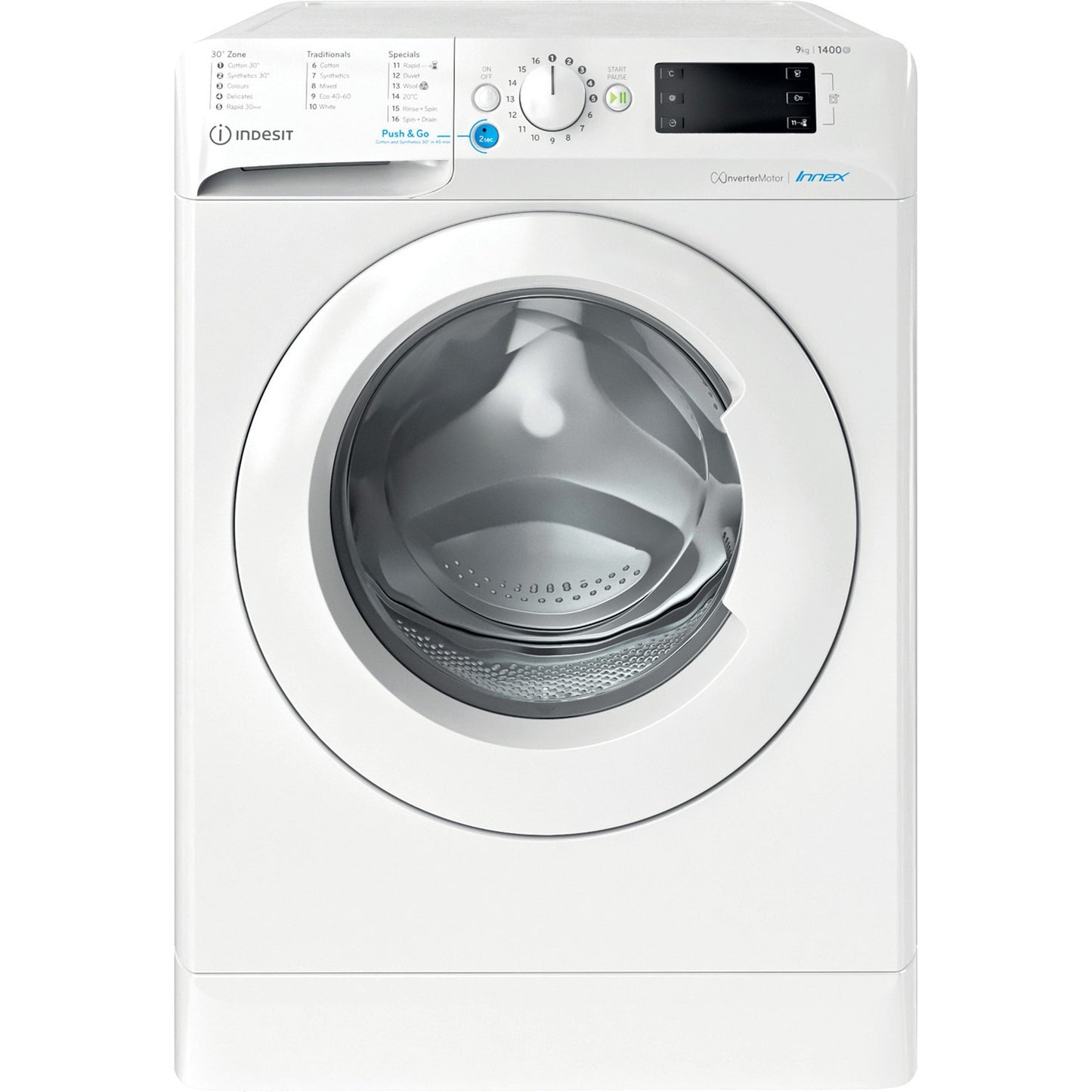 Indesit BWE91496XWUKN 9kg 1400rpm Freestanding Washing Machine - White