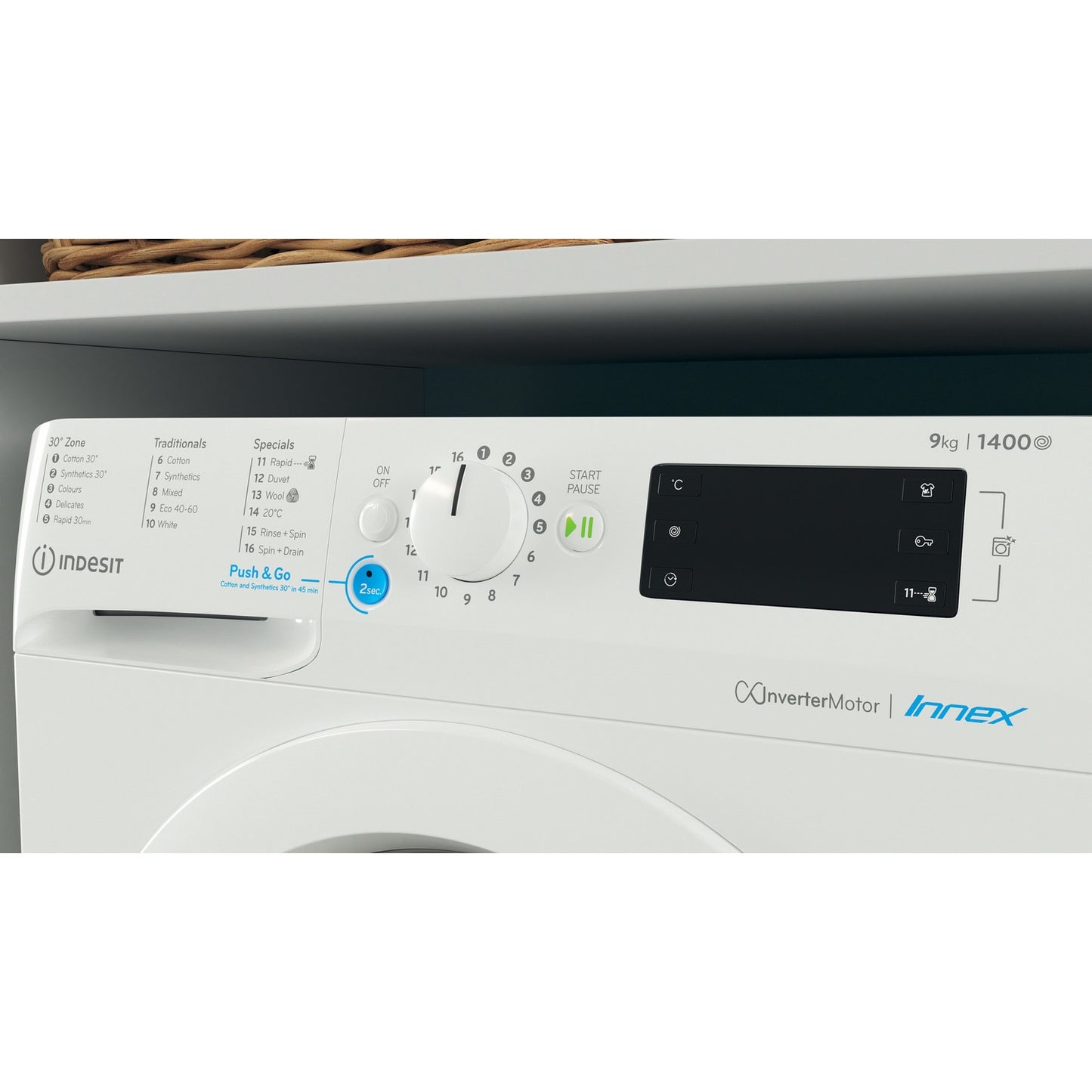 Indesit BWE91496XWUKN 9kg 1400rpm Freestanding Washing Machine - White