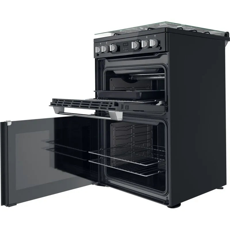 Hotpoint HDM67G0C2CBUK Double Gas Cooker Black