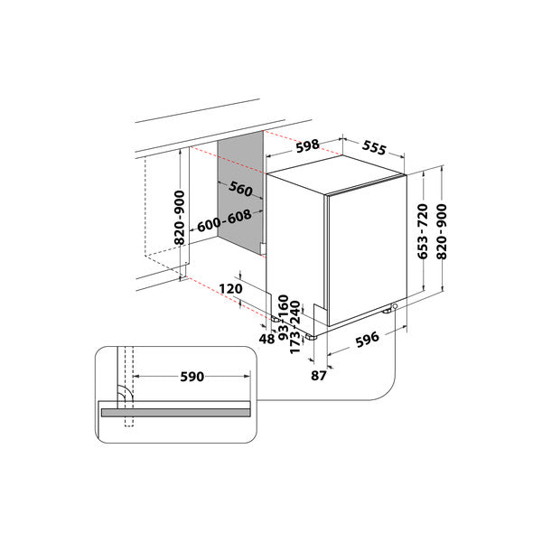 Integrated dishwasher: full size, white colour - D2I HL326 UK