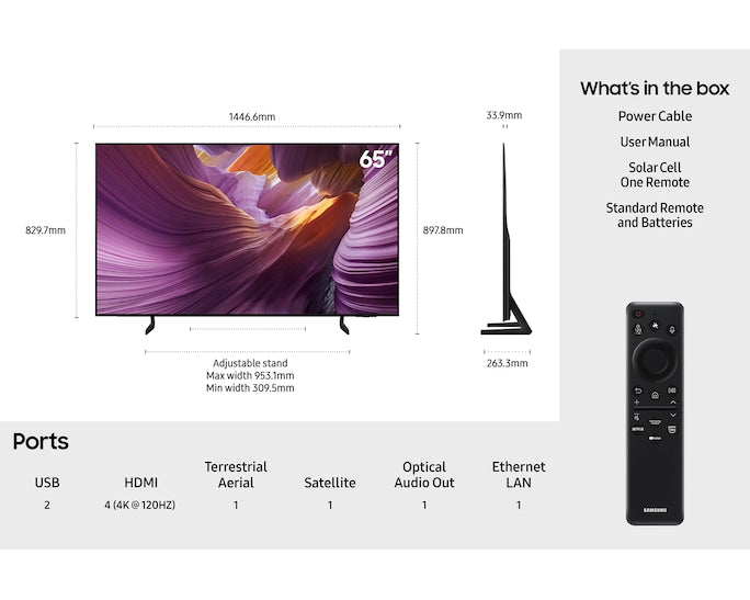 Samsung QE65S85FAEXXU 65" OLED S85F 4K Vision AI Smart TV (2025)