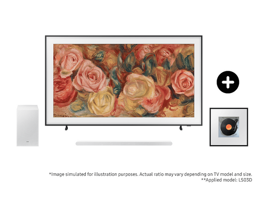 Samsung QE65LS03DAUXXU 2024 65" The Frame QLED 4K TV with S701D Ultra Slim Soundbar and Music Frame Wireless Smart Speaker