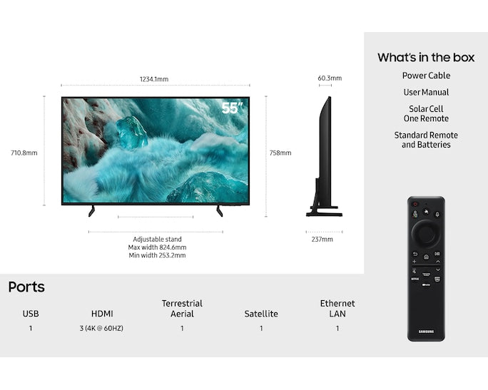 Samsung QE55Q7F2AUXXU 55" QLED Q7F2 4K Vision AI Smart TV (2025)