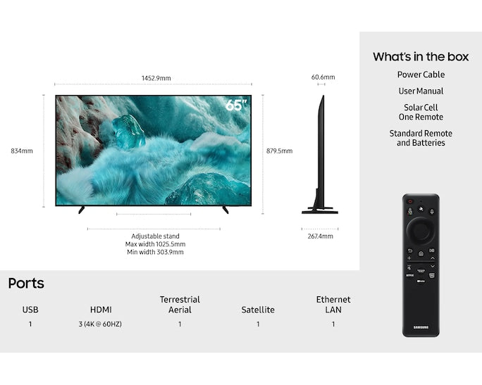 Samsung QE65Q7F2AUXXU 65" QLED Q7F2 4K Vision AI Smart TV (2025)