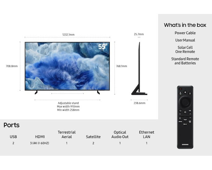 Samsung QE55Q8FAAUXXU 55" QLED Q8F 4K Vision AI Smart TV (2025)
