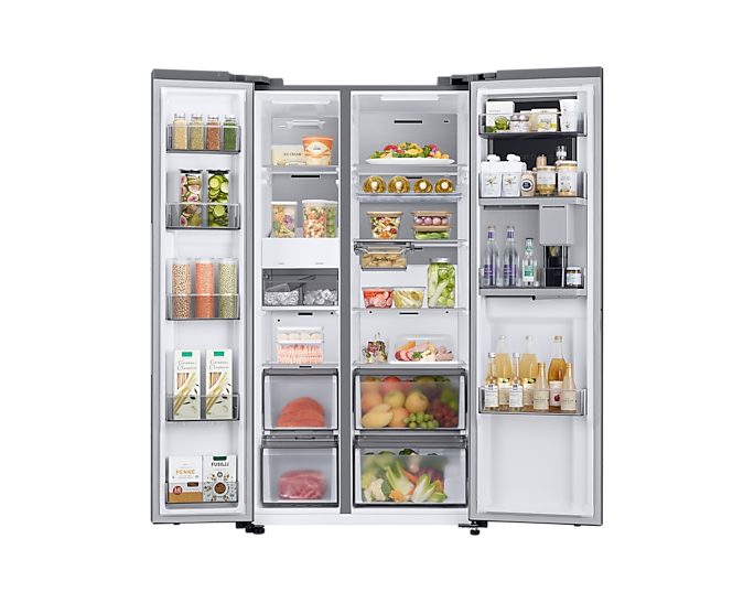 Samsung American Style Fridge Freezer with Beverage Center - Silver - RH69CG895DS9EU