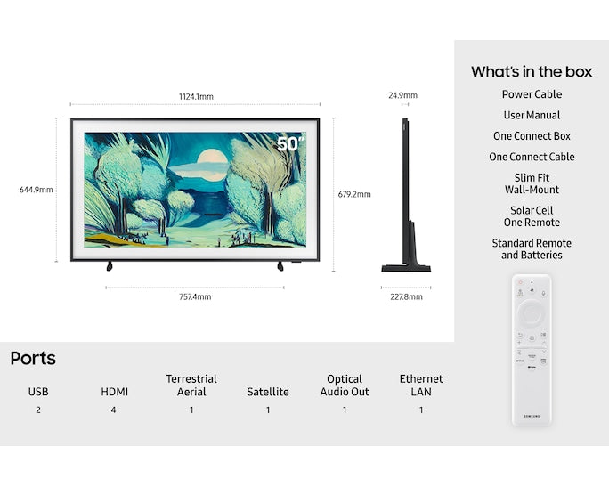 Samsung QE50LS03FAUXXU 50" The Frame QLED 4K Vision AI Smart TV (2025)