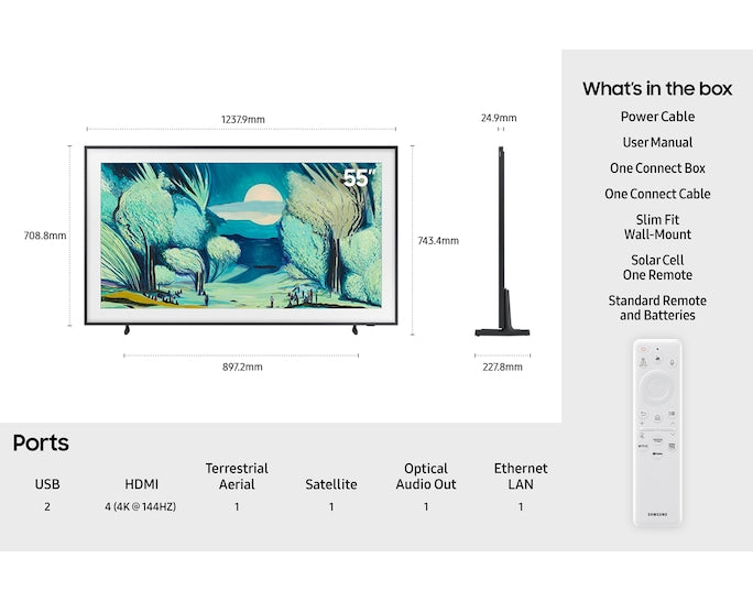Samsung QE55LS03FAUXXU 55" The Frame QLED 4K Vision AI Smart TV (2025)