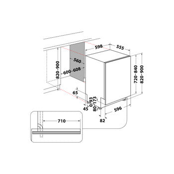 Whirlpool W7I HF60 TUS UK Built-In 15-Place-Setting Dishwasher