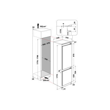 Whirlpool Built-In Fridge Freezer WHC18 T322 UK